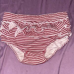 Striped Red Ruffle Kids Bottoms